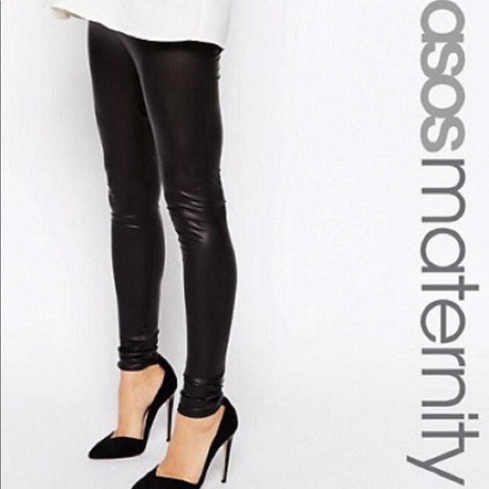 ASOS maternity faux leather pants